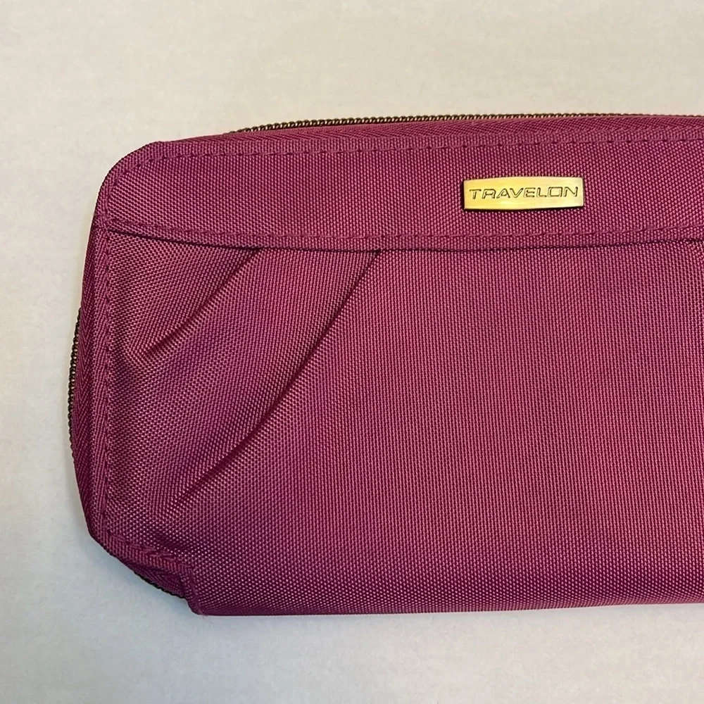 TRAVELON PURPLE ZIP AROUND WALLET RFID